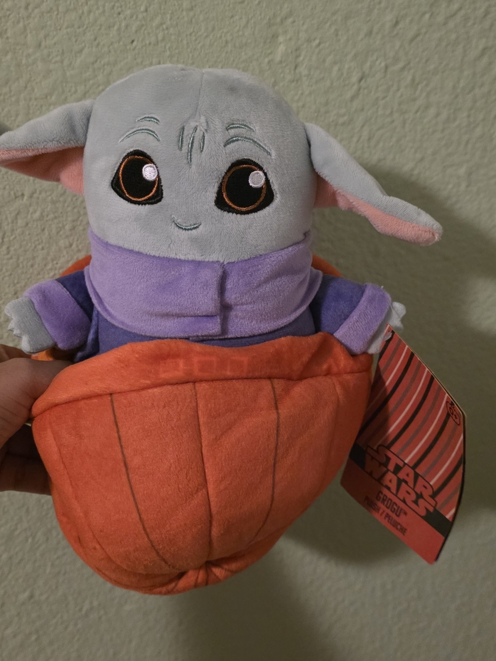 Star Wars Grogu Plush in Gray, Purple & Orange Pod